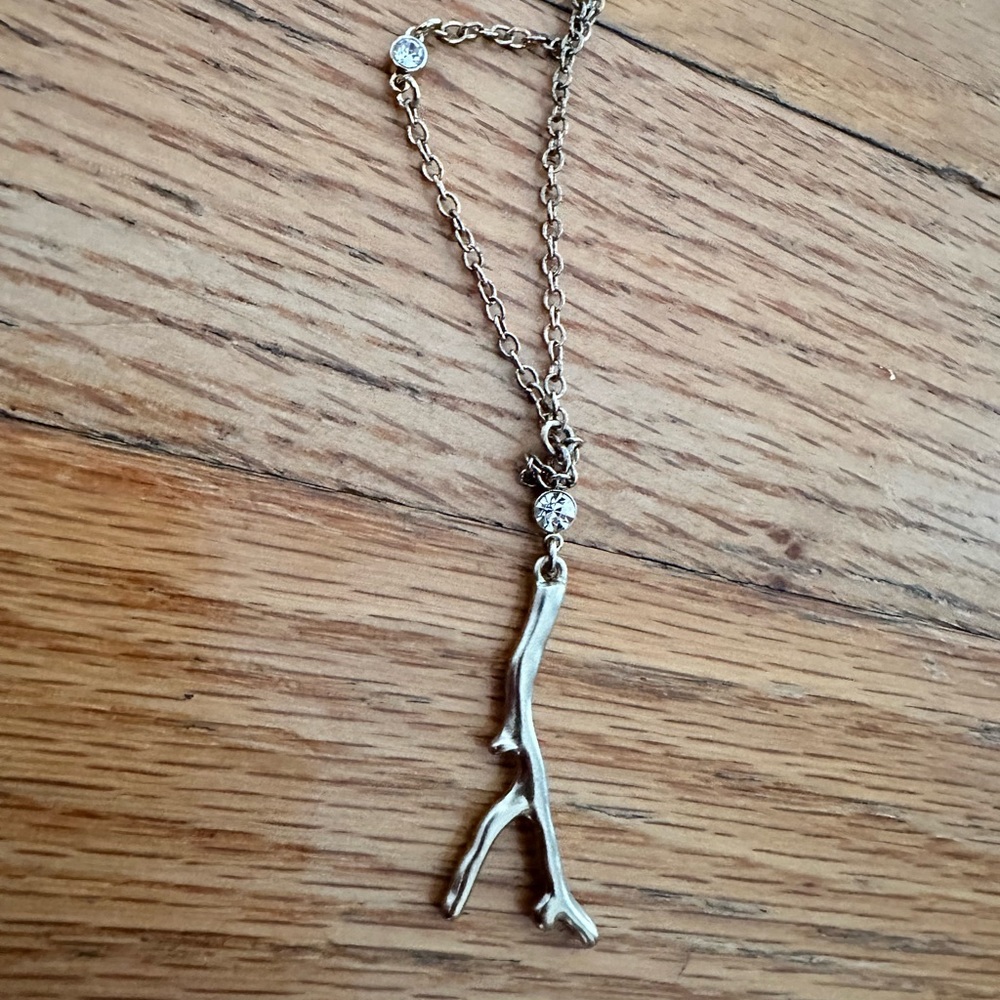 Ann Taylor Long Necklace with Branch Pendant